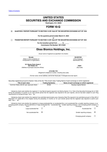 Thumbnail Ekso Bionics
 10-Q Quarterly Report FY2023 