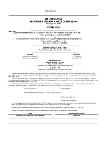 Miniature Shutterstock 10-Q Rapport trimestriel 2017 