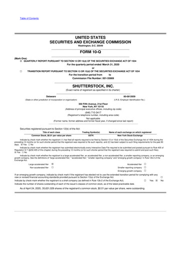 Miniature Shutterstock 10-Q Rapport trimestriel 2020 