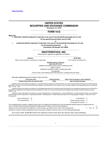 Miniature Shutterstock 10-Q Rapport trimestriel 2020 