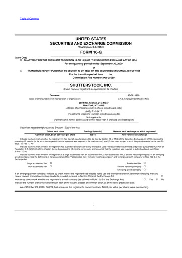 Miniature Shutterstock 10-Q Rapport trimestriel 2020 