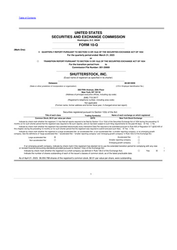 Miniature Shutterstock 10-Q Rapport trimestriel 2023 