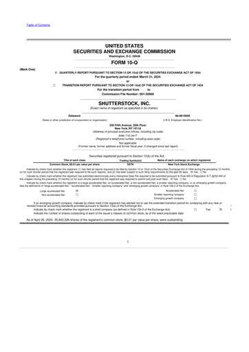 Miniature Shutterstock 10-Q Rapport trimestriel 2024 