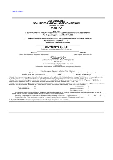 Miniature Shutterstock 10-Q Rapport trimestriel 2025 