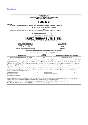 Thumbnail Nurix Therapeutics 10-Q Quarterly Report FY 