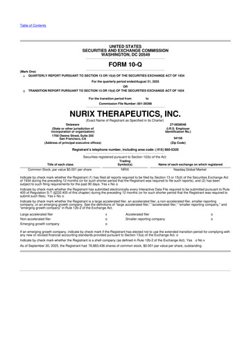Thumbnail Nurix Therapeutics 10-Q Quarterly Report FY 
