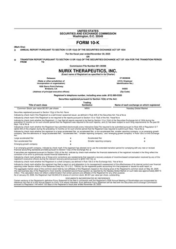 Thumbnail Nurix Therapeutics 10-K Annual Report 