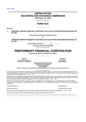 Miniature Performant Healthcare 10-Q Rapport trimestriel 2013 