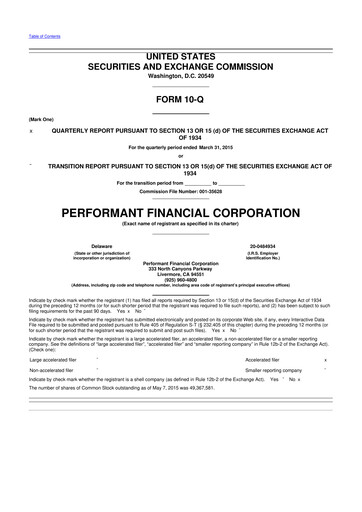 Miniature Performant Healthcare 10-Q Rapport trimestriel 2015 