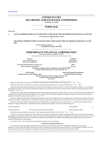Thumbnail Performant Healthcare 10-K Annual Report 2016