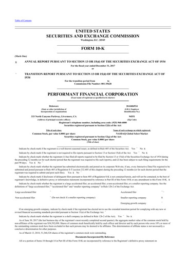 Thumbnail Performant Healthcare 10-K Annual Report 2017