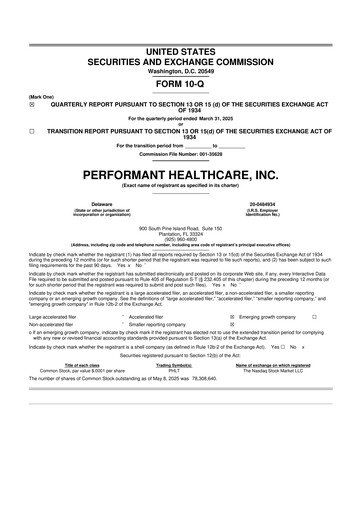 Miniature Performant Healthcare 10-Q Rapport trimestriel 2025 