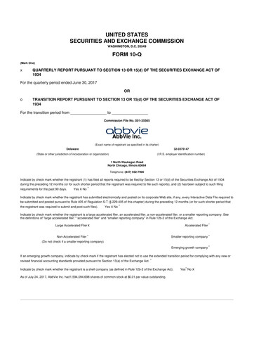 Vorschaubild AbbVie 10-Q Quartalsbericht 2017 