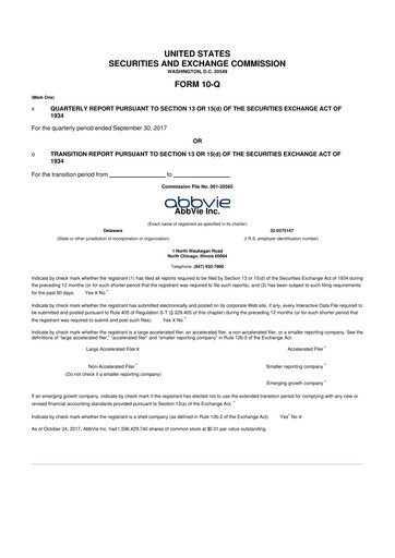 Vorschaubild AbbVie 10-Q Quartalsbericht 2017 