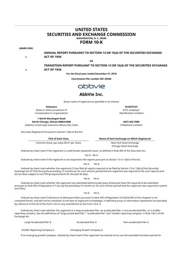 Thumbnail AbbVie 10-K Annual Report 2018