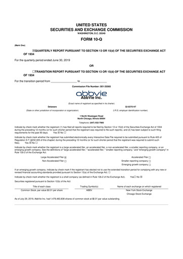 Vorschaubild AbbVie 10-Q Quartalsbericht 2019 