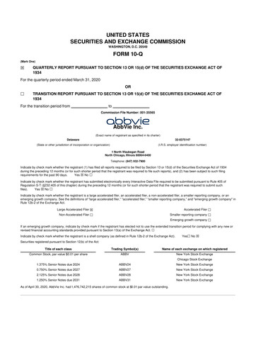 Vorschaubild AbbVie 10-Q Quartalsbericht 2020 