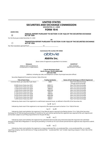 Thumbnail AbbVie 10-K Annual Report 2020