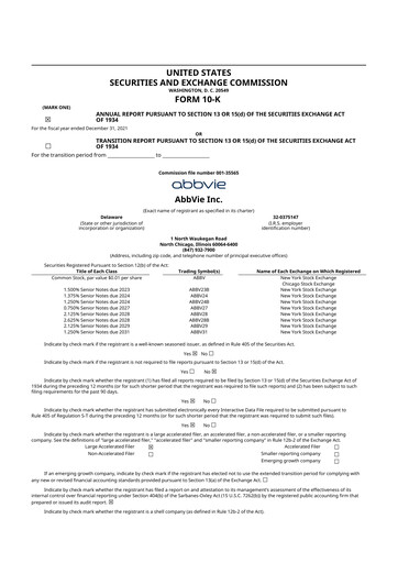 Thumbnail AbbVie 10-K Annual Report 2021
