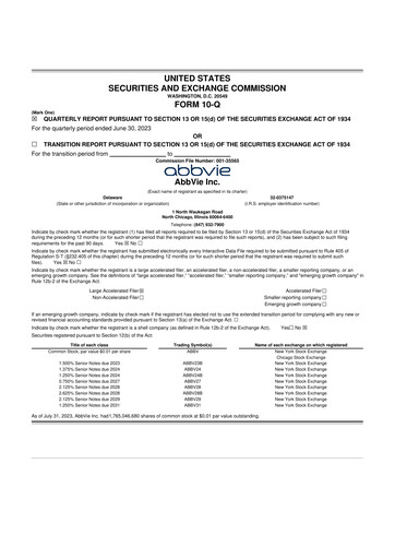 Vorschaubild AbbVie 10-Q Quartalsbericht 2023 