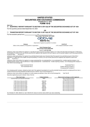 Vorschaubild AbbVie 10-Q Quartalsbericht 2023 