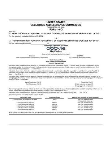 Vorschaubild AbbVie 10-Q Quartalsbericht 2024 