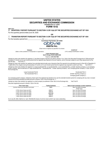 Vorschaubild AbbVie 10-Q Quartalsbericht 2025 