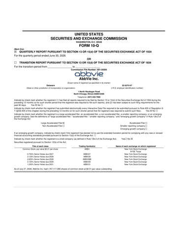 Thumbnail AbbVie 10-Q Quarterly Report FY2026 