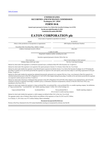 Thumbnail Eaton 10-K Annual Report 2013