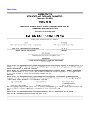 Vorschaubild Eaton 10-Q Quartalsbericht 2017 