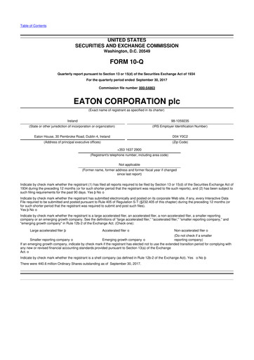 Vorschaubild Eaton 10-Q Quartalsbericht 2017 