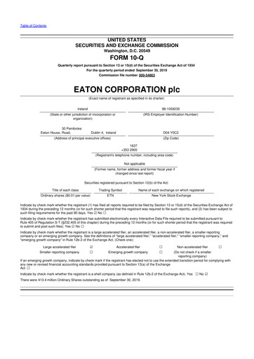 Vorschaubild Eaton 10-Q Quartalsbericht 2019 