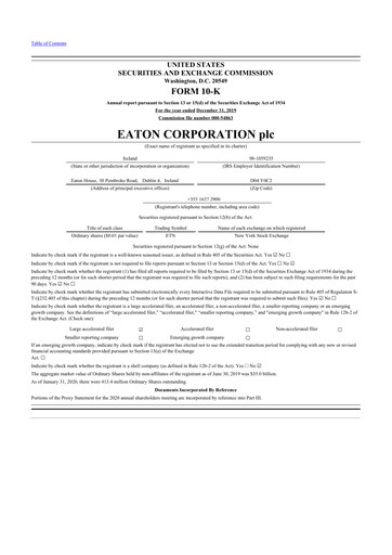 Thumbnail Eaton 10-K Annual Report 2019