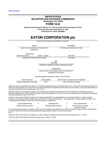 Vorschaubild Eaton 10-Q Quartalsbericht 2020 