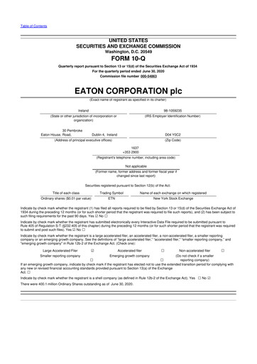 Vorschaubild Eaton 10-Q Quartalsbericht 2020 
