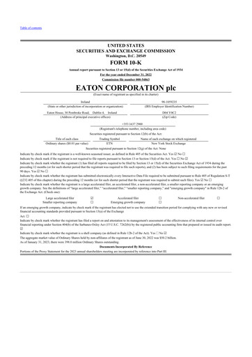 Thumbnail Eaton 10-K Annual Report 2022