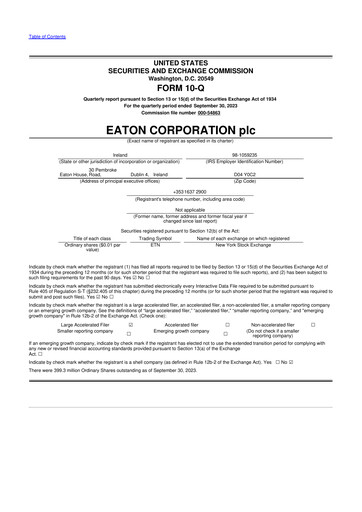 Vorschaubild Eaton 10-Q Quartalsbericht 2023 