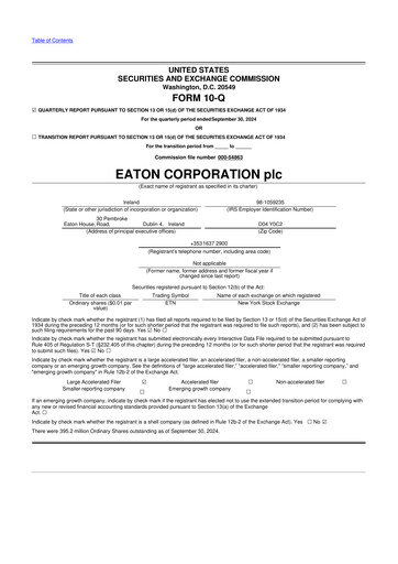 Vorschaubild Eaton 10-Q Quartalsbericht 2024 