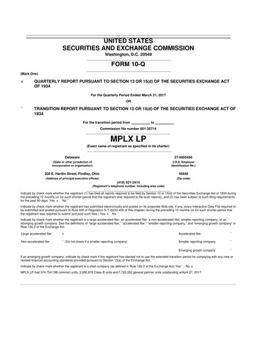 Vorschaubild MPLX 10-Q Quartalsbericht 2017 
