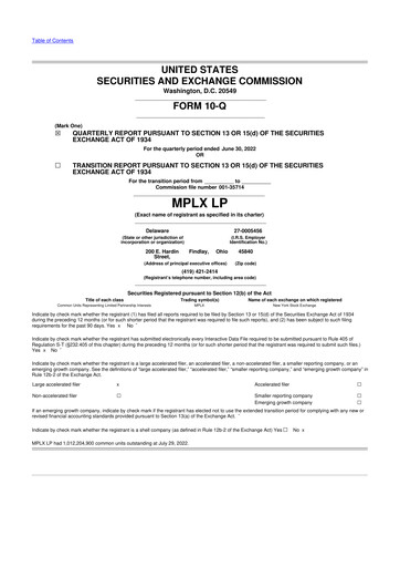Vorschaubild MPLX 10-Q Quartalsbericht 2022 