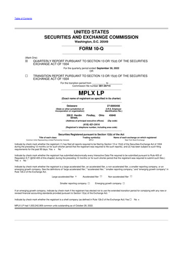 Vorschaubild MPLX 10-Q Quartalsbericht 2022 