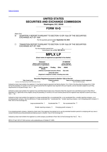 Vorschaubild MPLX 10-Q Quartalsbericht 2023 