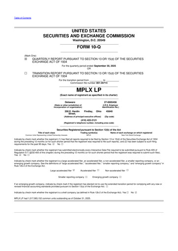 Vorschaubild MPLX 10-Q Quartalsbericht 2025 