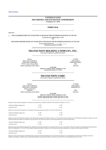 Thumbnail TransUnion 10-K Annual Report 