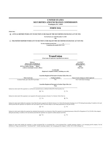 Thumbnail TransUnion 10-K Annual Report 2023