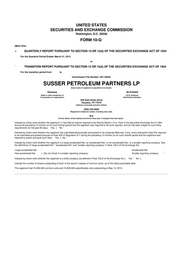 Thumbnail Sunoco 10-Q Quarterly Report FY2013 