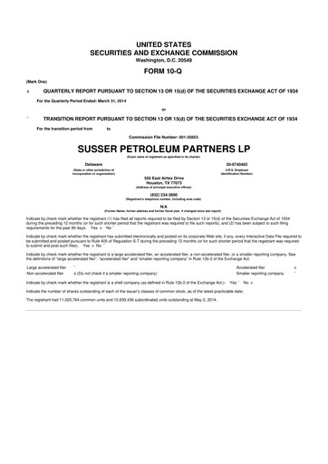 Thumbnail Sunoco 10-Q Quarterly Report FY2014 