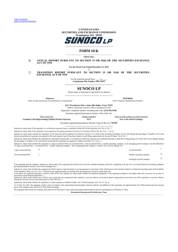 Thumbnail Sunoco 10-K Annual Report 2023