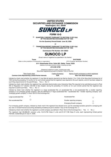 Thumbnail Sunoco 10-Q Quarterly Report FY2026 