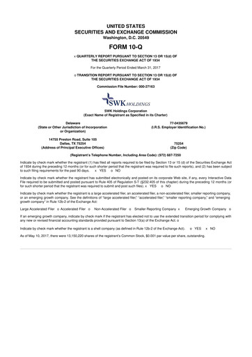 Thumbnail SWK Holdings 10-Q Quarterly Report FY2017 